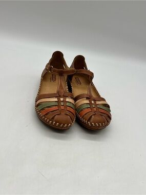 Pikolinos P. Vallarta Women 40 Sz US 9.5 Multi-Color Leather T-Strap Sandals.
